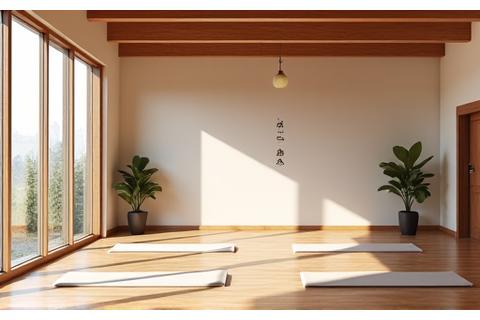 Chizu Yogaの広々としたメインヨガルーム