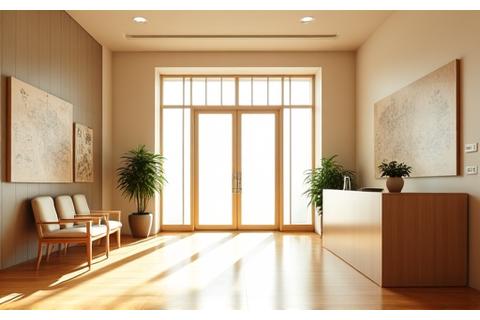 Chizu Yogaの明るい受付エリア